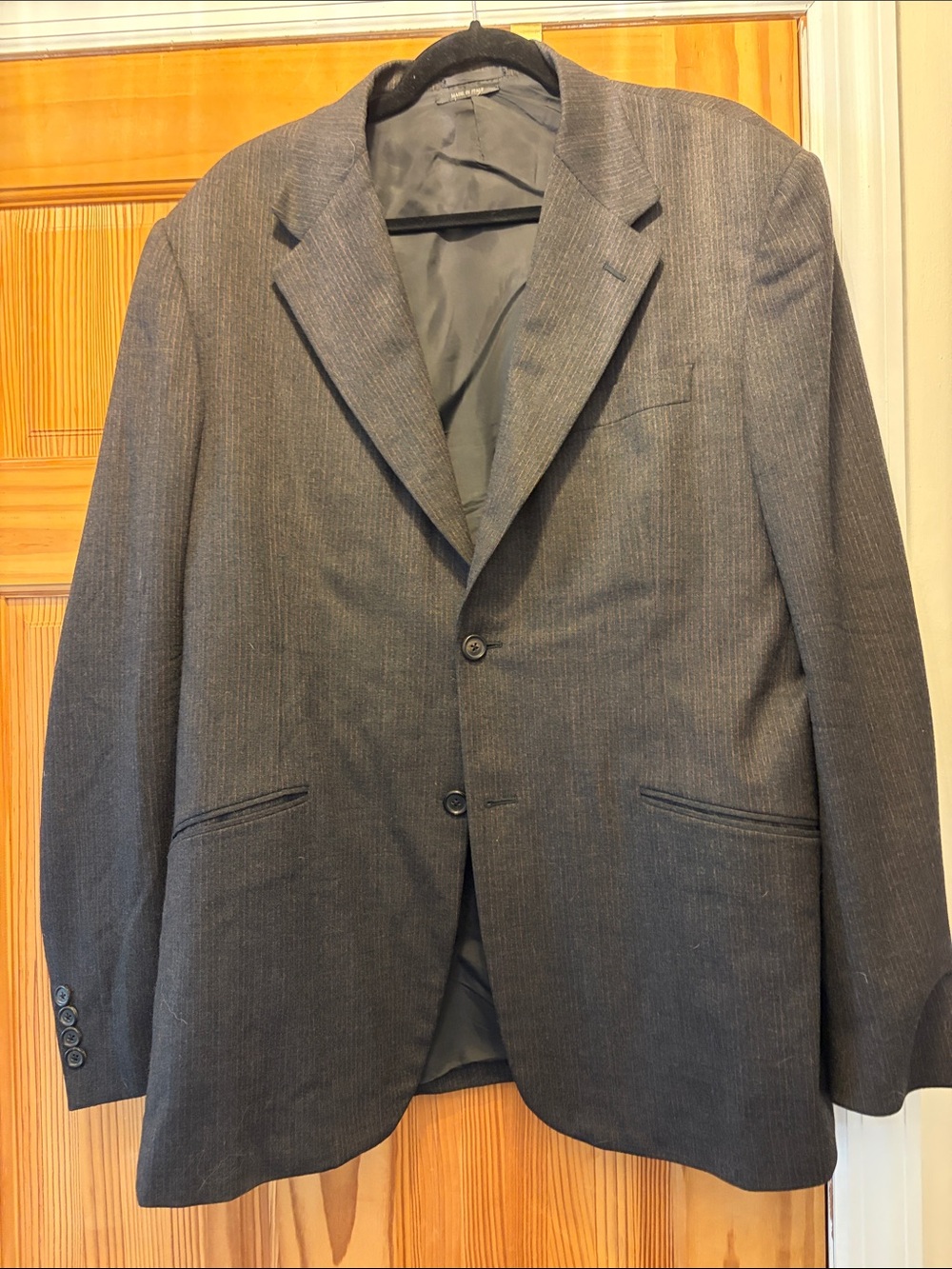 Prada Men's Gray Pinstripe Wool Sport Coat